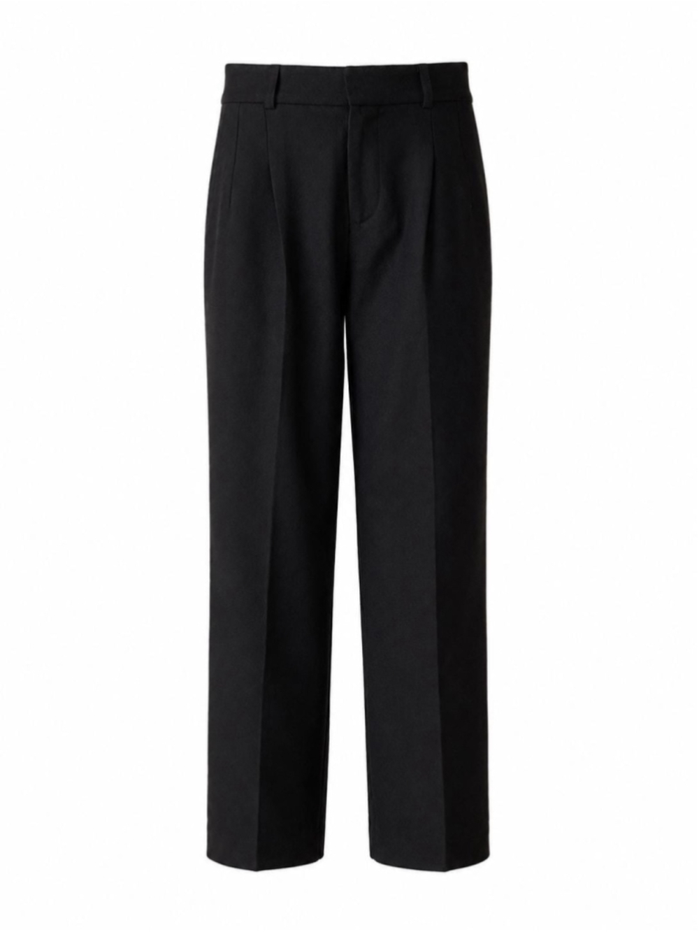 Kenzo Jeans Black Wool Trousers Size 36 High Rise Straight Leg Side Stripe